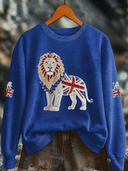 Women's British imitation diamond hot-drilling Printed Regular Sweatshirt