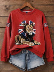 Women's British imitation diamond hot-drilling Print Sweatshirt