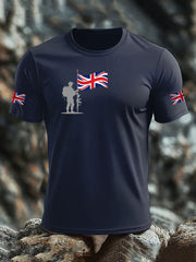 Men's British Veteran imitation cotton short-sleeved T-shirt