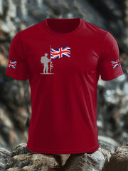 Men's British Veteran imitation cotton short-sleeved T-shirt