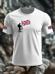 Men's British Veteran imitation cotton short-sleeved T-shirt