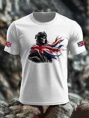 Men's British Veteran imitation cotton short-sleeved T-shirt