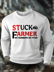 Men's Stuck Farmer Funny Printed Sweatshirt
