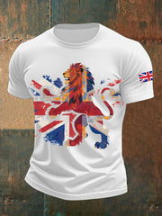 Men's UK Flag Lion Printed T-shirt