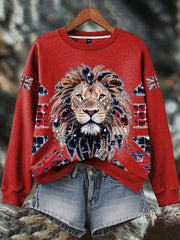 Women's British imitation diamond hot-drilling Print Sweatshirt