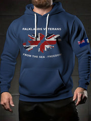 Men's Falklands War UK Flag Printed Hoodie