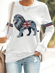 Women's British Faux Denim Long-Sleeve T-Shirt