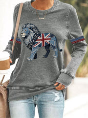 Women's British Faux Denim Long-Sleeve T-Shirt