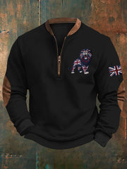 Men's British Lion Print Casual Sweatshirt
