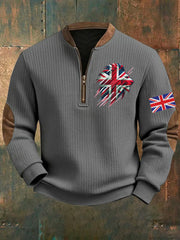 Men's Vintage England Flag Lion Printed Sweatshirt