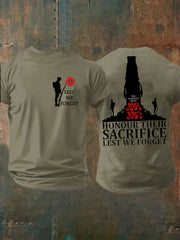 Men's British Veteran Printed imitation cotton short-sleeved T-shirt