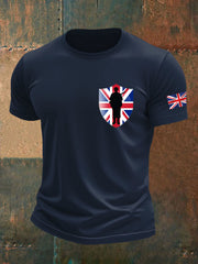 Men's british veteran imitation cotton short-sleeved T-shirt