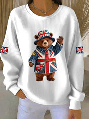 Women's British style Print Casual Sweatshirt