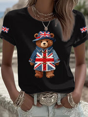 Women's British style Printed T-shirt