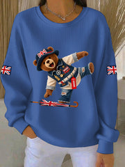 Women's British style Print Casual Sweatshirt