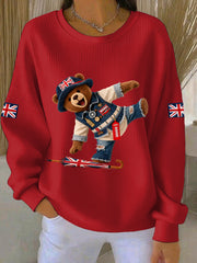 Women's British style Print Casual Sweatshirt
