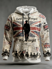 Men's Remembrance Day Lest We Forget Printed Hoodie