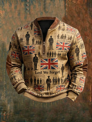 Men's Remembrance Day Lest We Forget Printed Sweatshirt