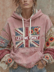 Women's British Remembrance Day poppy print hoodie