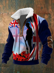 Men's Remembrance Day Lest We Forget Baggy Zip-up Hoodie