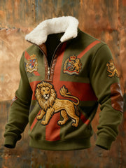 Men's Vintage England Flag Lion Printed Sweatshirt