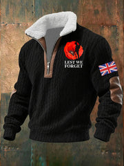 Men's Remembrance Day Lest We Forget Baggy Zip-up Hoodie
