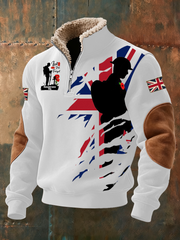 Men's Remembrance Day Lest We Forget Baggy Zip-up Hoodie