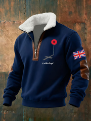 Men's Lest We Forget Printed baggy zip-up hoodie