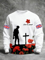 Men's Remembrance Day Lest We Forget Printed Sweatshirt