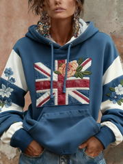 Women's Union Jack and floral hoodie