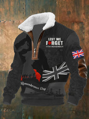 Men's Remembrance Day Lest We Forget Printed Sweatshirt