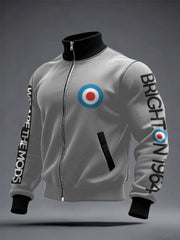 Men's UK Mod Music Lover Printed Coat