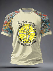 Men's Lemon Roses Music Lover Printed short sleeve t-shirt