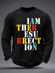Men's Lemon Roses Music Lover Printed Waffle Long Sleeve T-Shirt