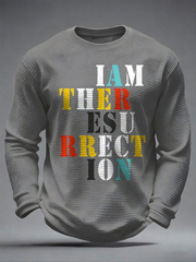 Men's Lemon Roses Music Lover Printed Waffle Long Sleeve T-Shirt