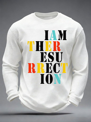 Men's Lemon Roses Music Lover Printed Waffle Long Sleeve T-Shirt