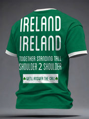 Men's Ireland Rugby Lover Shouler 2 Shoulder Printed T-shirt