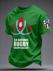 Men's 6 Nations Rugby Art Printed T-shirt