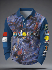 Men's Lemon Roses Music Lover Printed long sleeve shirt