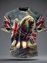 Men's Vintage British Lion Printed Casual short sleeves t-shirt