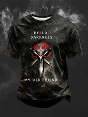 Men's Hello Darkness My Old Friend Print short sleeves t-shirt