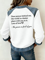 Women's Dear Person Behind Me You Matter Printed waffle Top