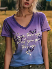 Women's Mental Health Inspiration Quotes Print T-shirt