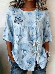 Women's Let Them Print Casual Half-Sleeve Shirt