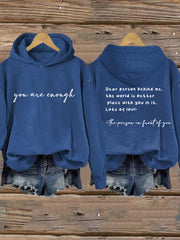 Women's Mental Health Awareness You Are Enough Print Sweatshirt