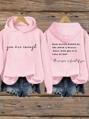 Women's Mental Health Awareness You Are Enough Print Sweatshirt