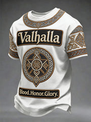 Men's Viking-style Valhalla Printed T-shirt