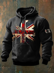 Men's Vintage British Oversized Drop-Shoulder Hoodie with Pockets