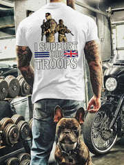 Men's I Support Our Troops Printed T-shirt