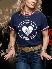 Women's Retro Northern Soul Do I Love You Indeed I Do Print Casual Tee